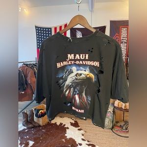 Vintage Harley Davidson Crop by TRASHxHAUS